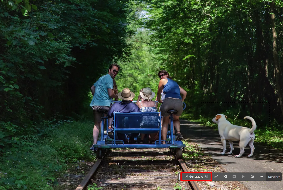 어도비 포토샵 CC 2024에서 강아지를 넣은 모습