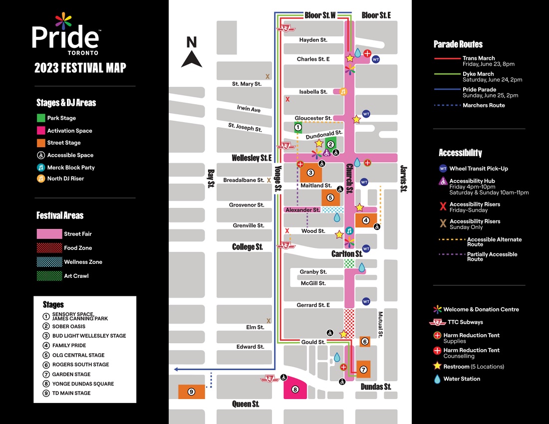 Toronto Pride Parade Map