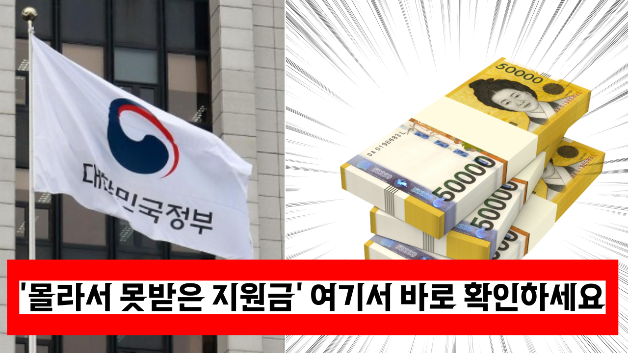  '몰라서 못받은 정부, 지자체 지원금' 이제 여기서 한눈에 확인 신청하세요.