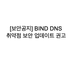  [보안공지] BIND DNS 취약점 보안 업데이트 권고(KISA)