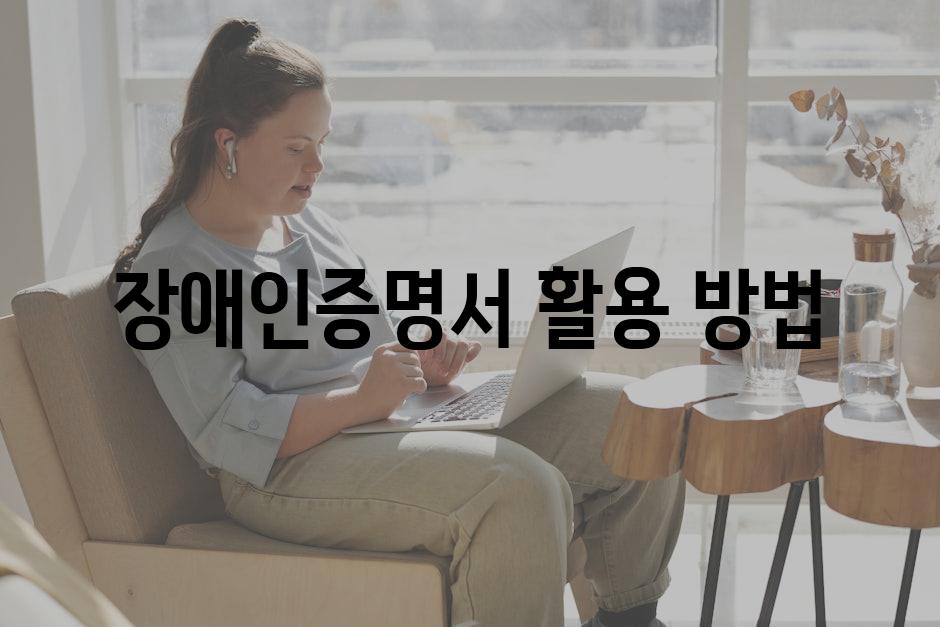 장애인증명서 활용 방법