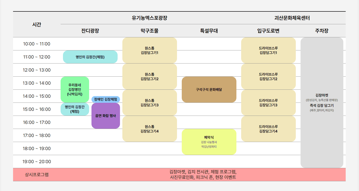 괴산 김장축제 신청하기 (라인업&amp;#44; 주차정보) 