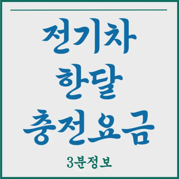 전기차 한달 충전요금 3달 실사용 후기!!