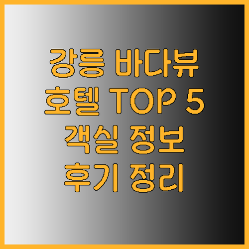 강릉 바다뷰 호텔 TOP 5 객실 정