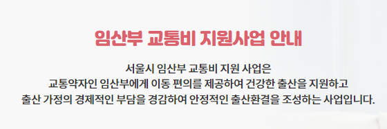임산부 교통비 지원