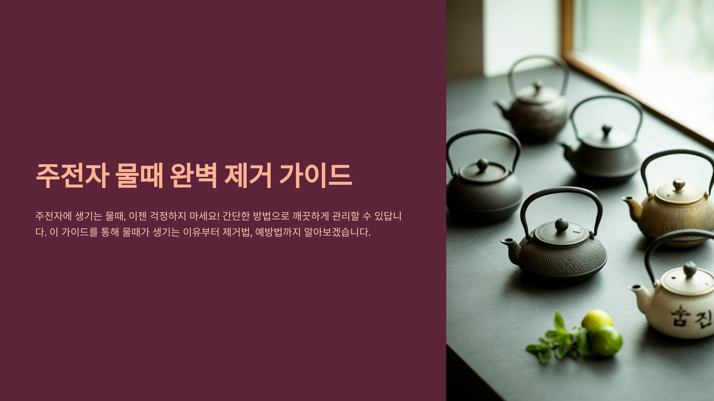 주전자 물때 완벽 제거 가이드