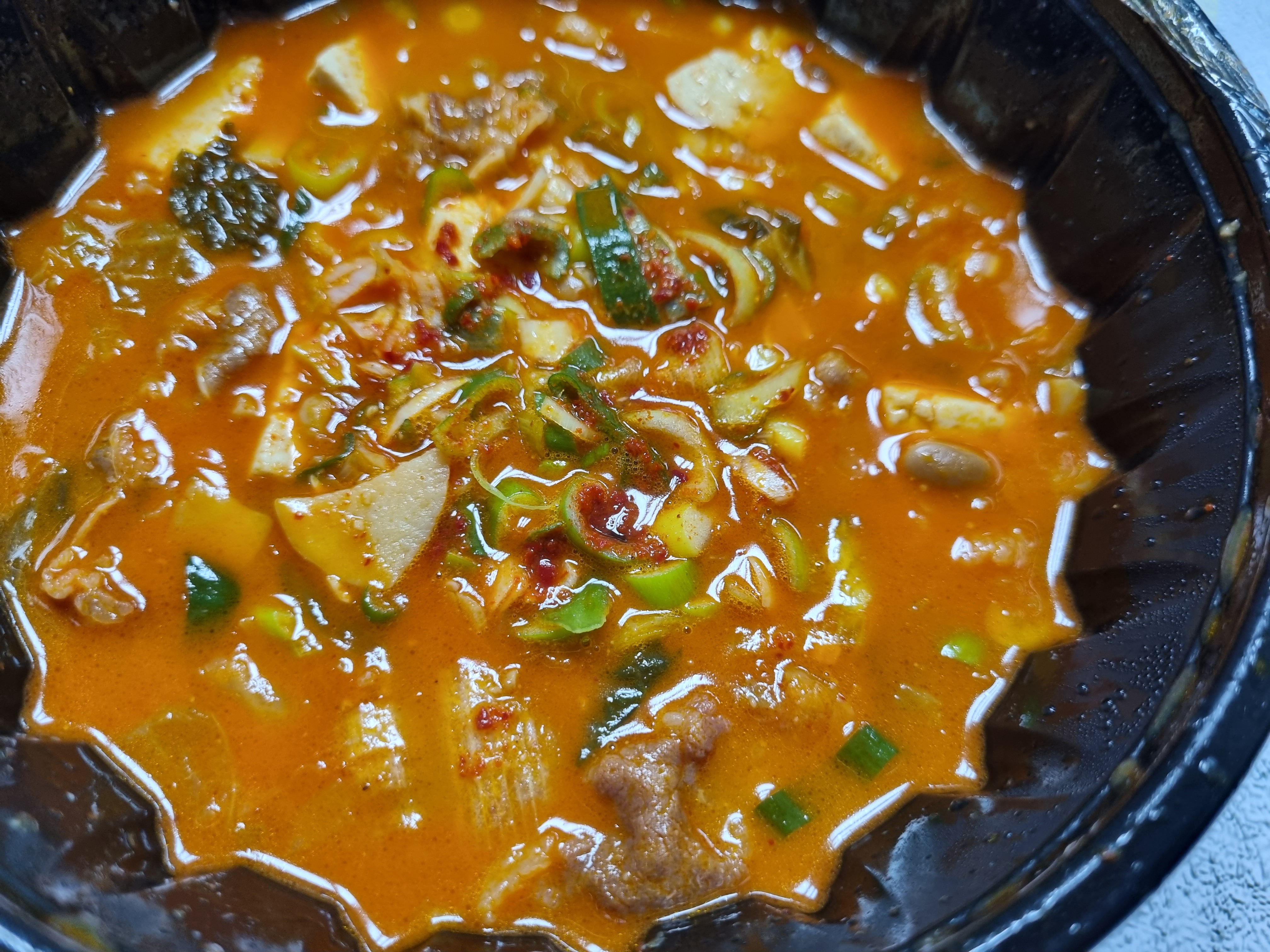 구로 항동 배달 맛집 명품차돌청국장 3인분 같은 1인분