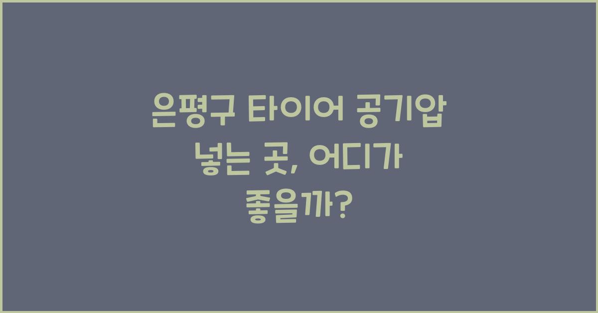 은평구 타이어 공기압 넣는 곳