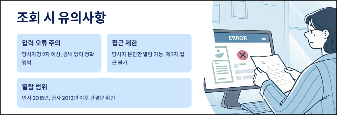 조회 시 유의사항