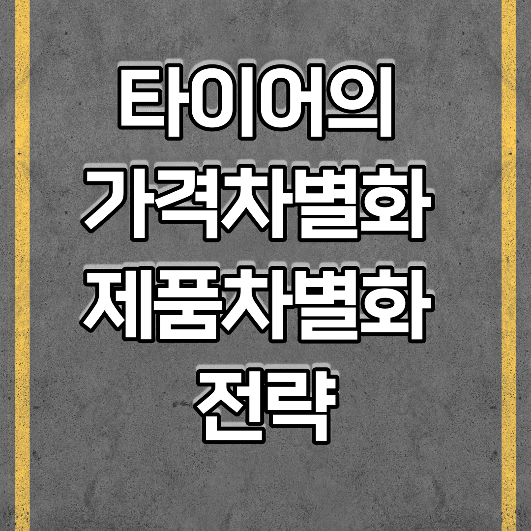  타이어의 가격차별화 및 제품차별화 전략
