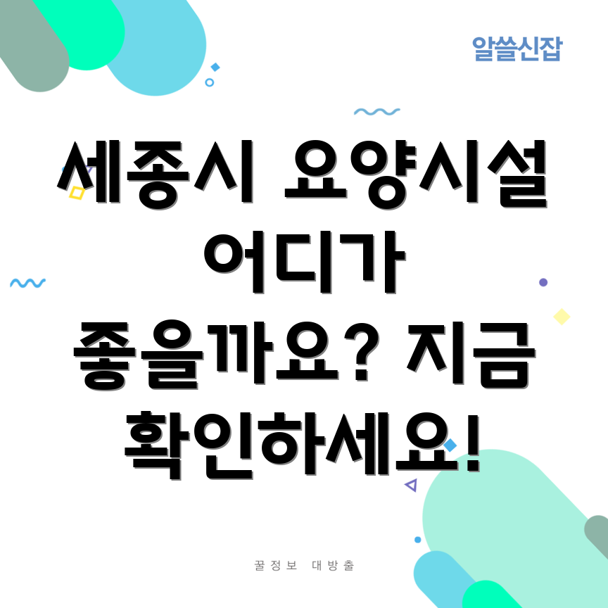 세종시 요양시설 선택