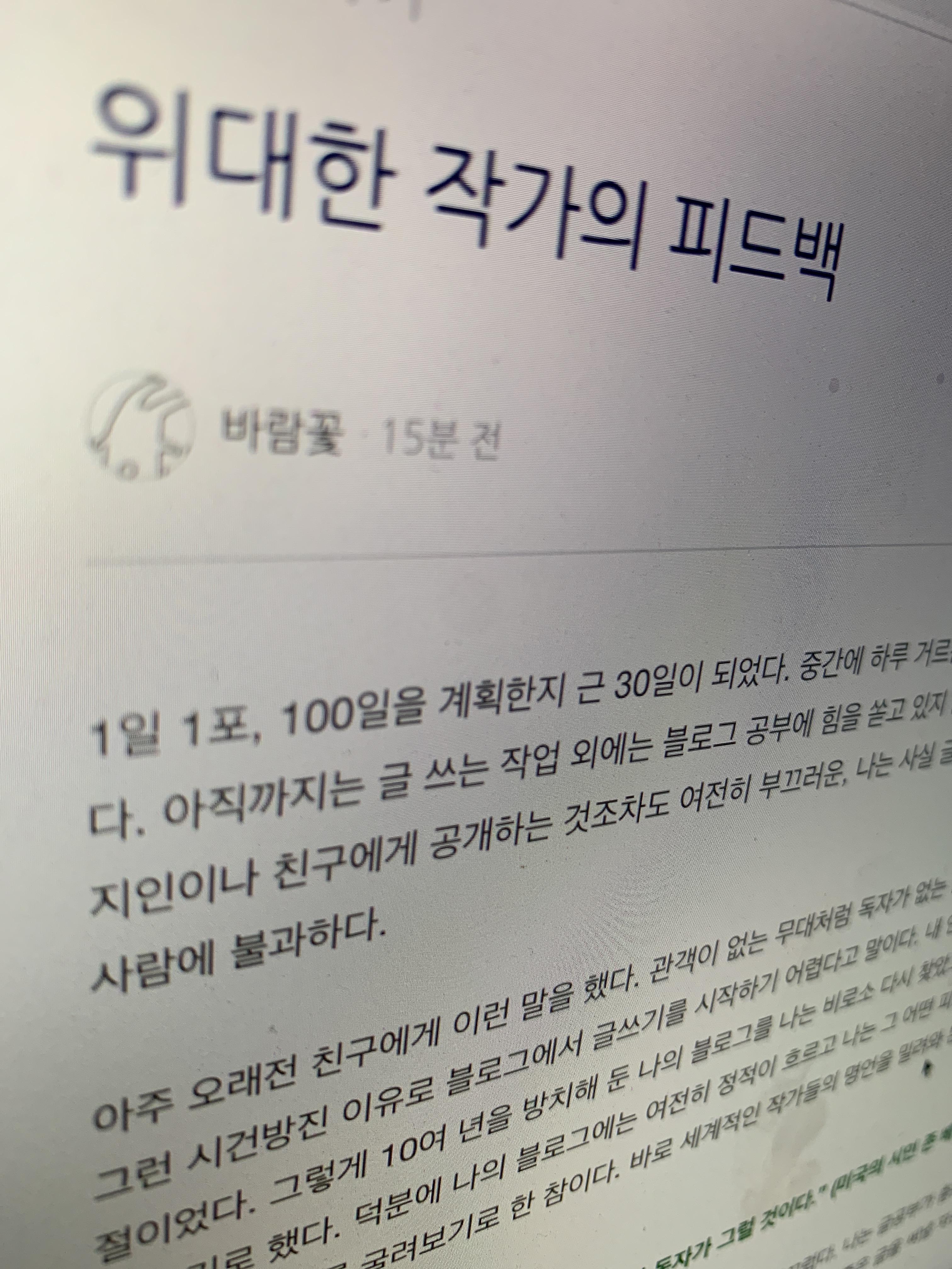  위대한 작가의 피드백
