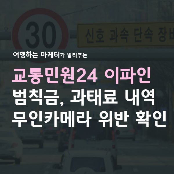경찰청 교통민원24 이파인 범침금 과태표 무인카메라 위반 확인 하기