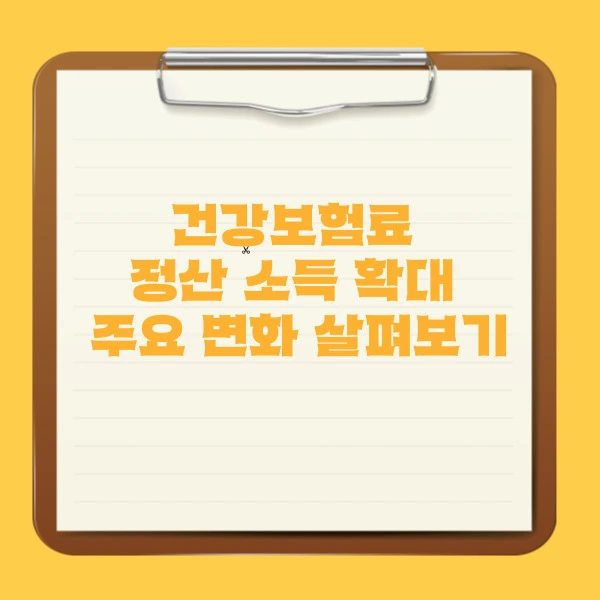 건강보험료 정산 소득 확대 주요 변화 살펴보기