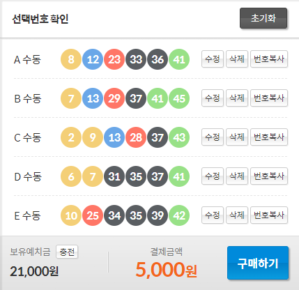 두근두근 로또 랜덤 구매