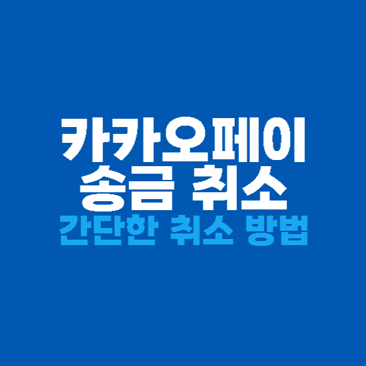 카카오페이 송금 취소
