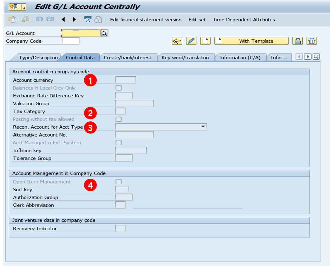 (SAP)T-CODE : FS00 - Edit G/L Account Centrally