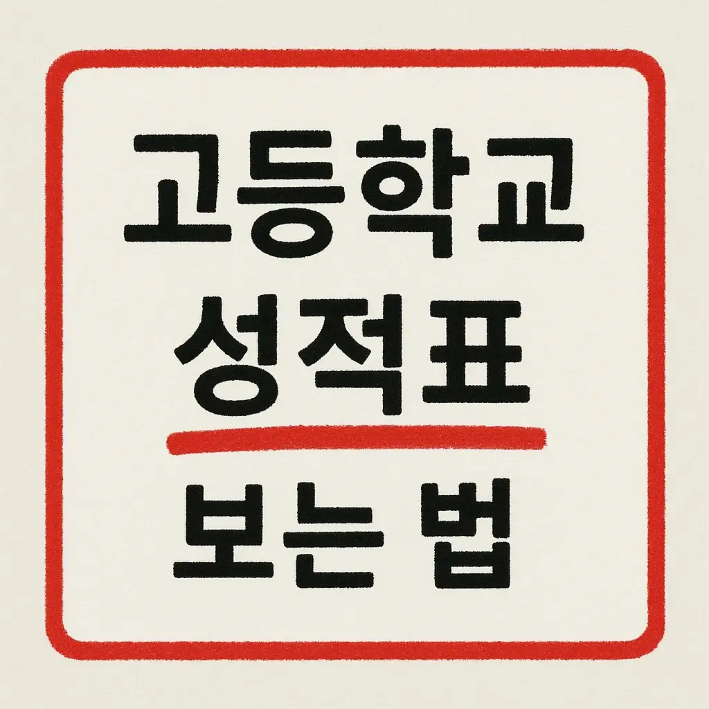 성적표, 제대로 읽고 있나요?” : 고등학생과 학부모를 위한 해설서
