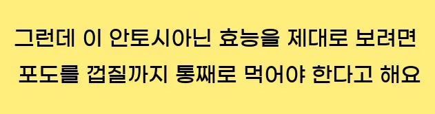  그런데 이 안토시아닌 효능을 제대로 보려면 포도를 껍질까지 통째로 먹어야 한다고 해요