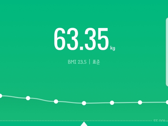 몸무게 63.55kg 인증샷