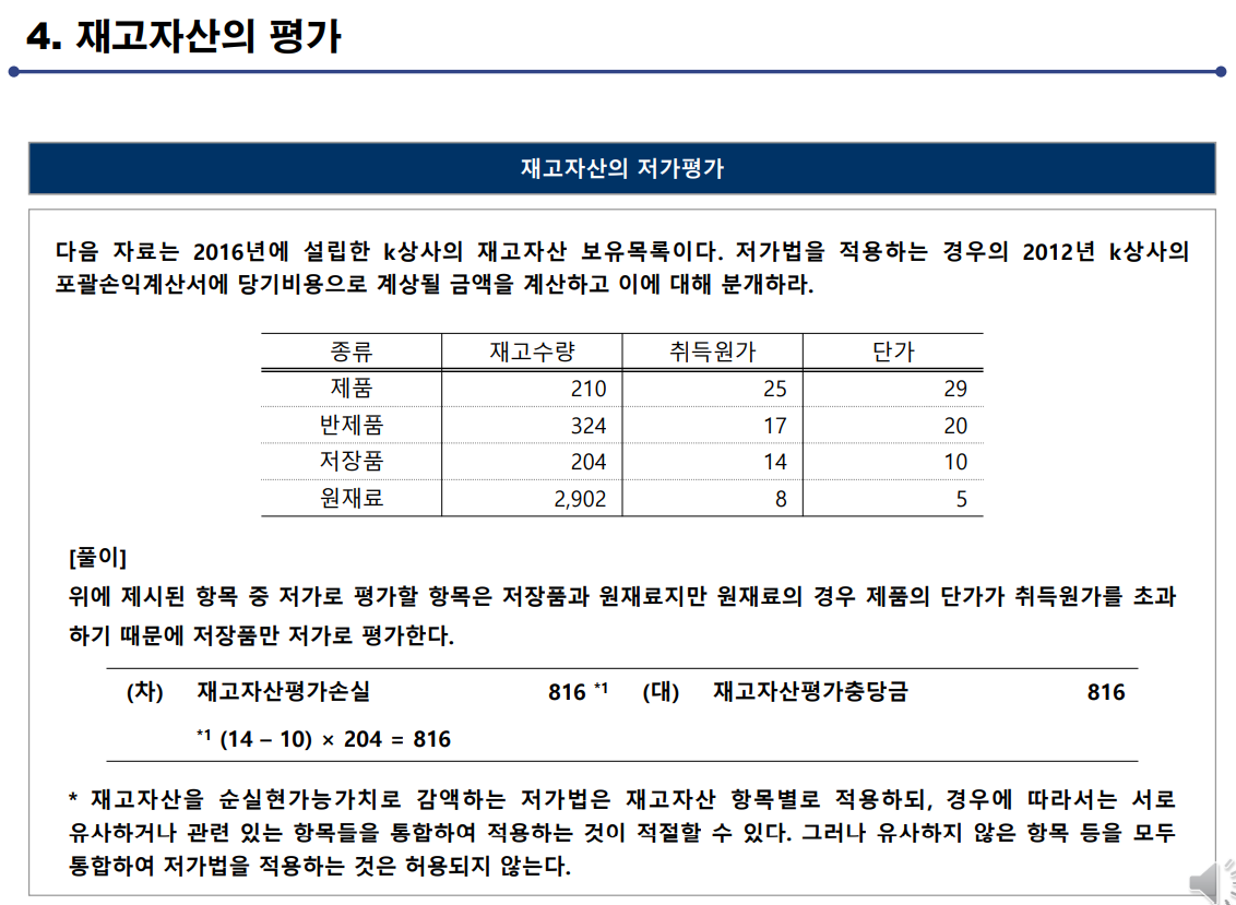  재고자산 (매출환입, 매출환출, 에누리)