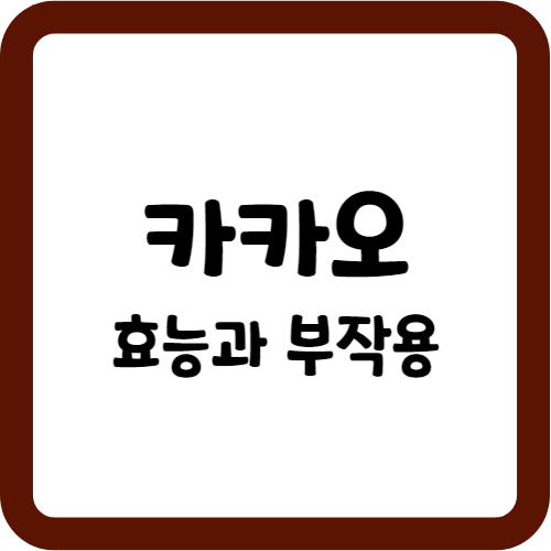 카카오의 효능과 부작용
