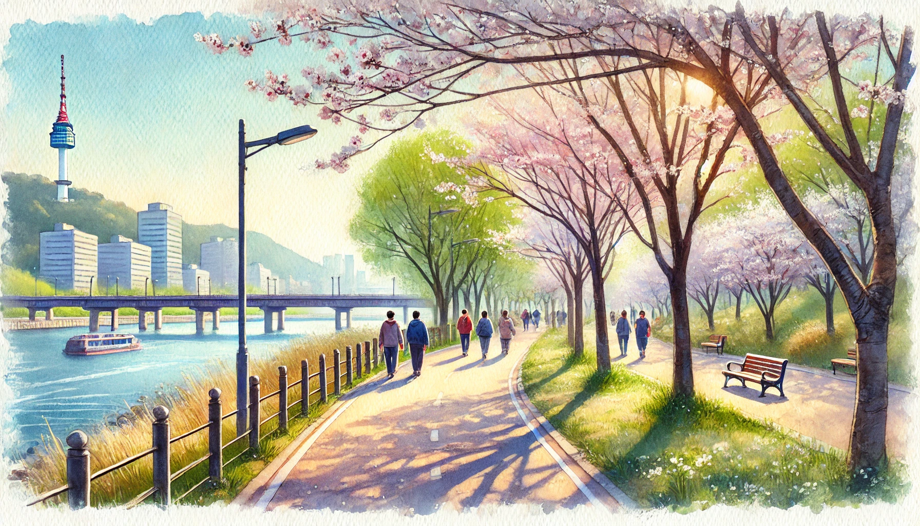 다이어트에 좋은 봄 트래킹 코스와 관련된 사진