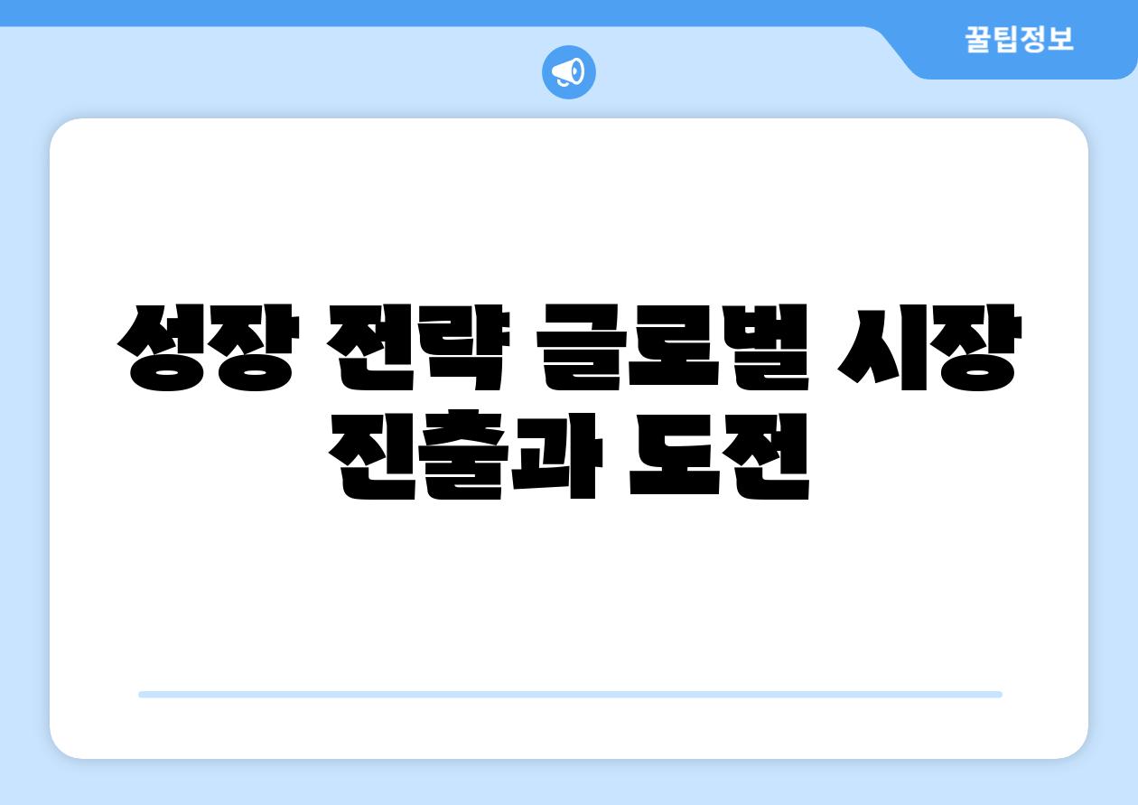 성장 전략 글로벌 시장 진출과 도전