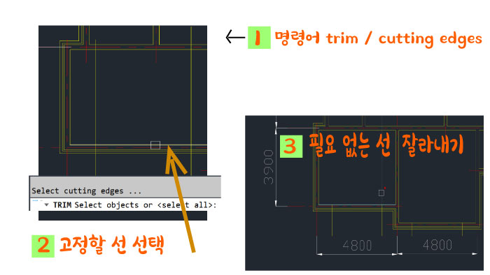 명령어 trim - cutting edges