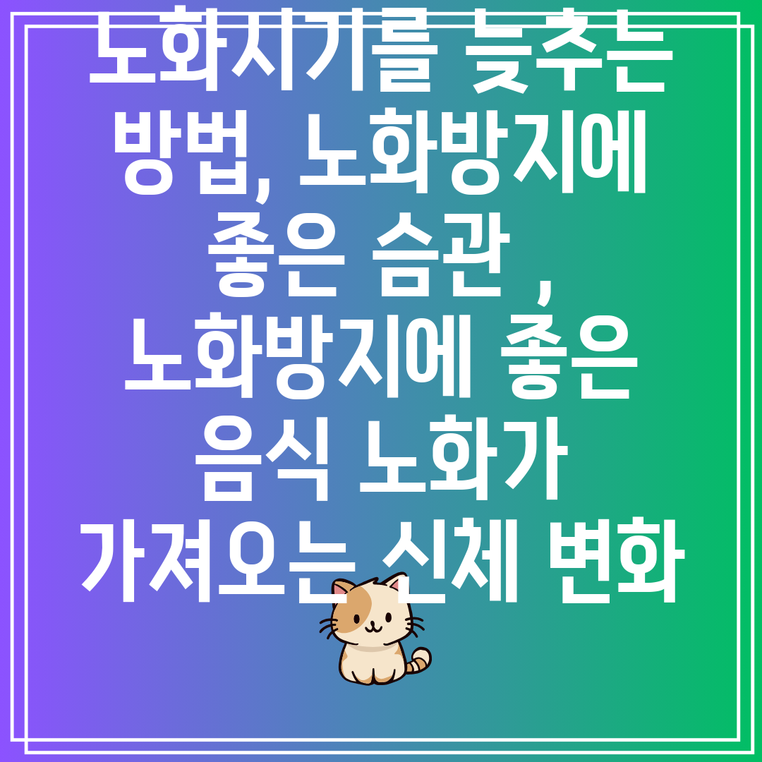 노화시기를늦추는방법,노화방지에좋은슴관,노화방지에좋은음식노화가가져오는신체변화