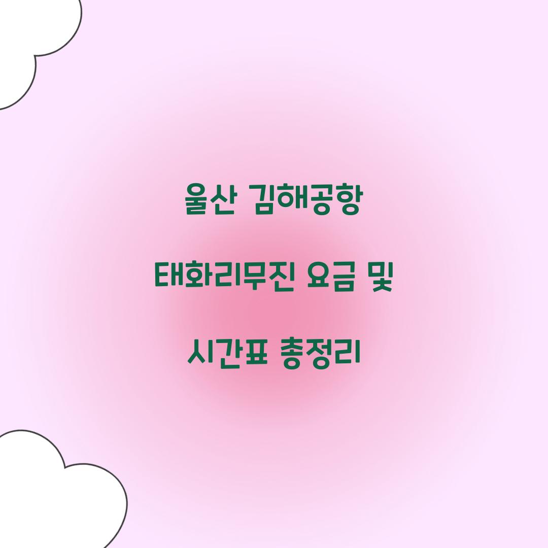 울산 김해공항 태화리무진