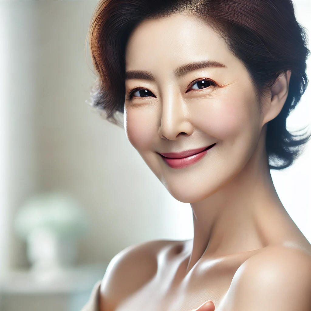 건강하고 탄력 있는 피부를 가진 50대 여성의 모습