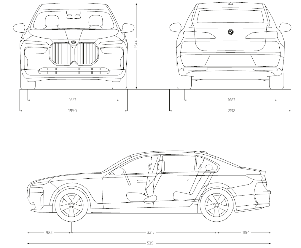 BMW 7시리즈 크기 제원표