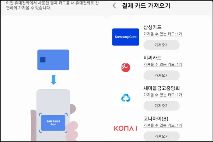 받은 지불 카드