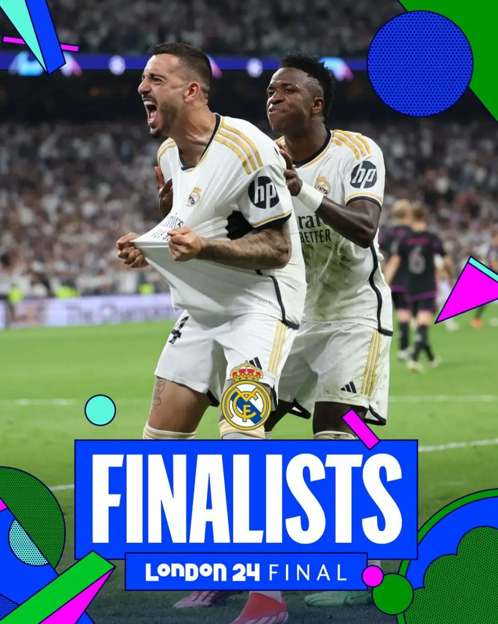 챔피언스리그 준결승 2차전, 레알 마드리드 VS 바이에른 뮌헨, 레알의 호셀루가 골을 넣고 기뻐한다