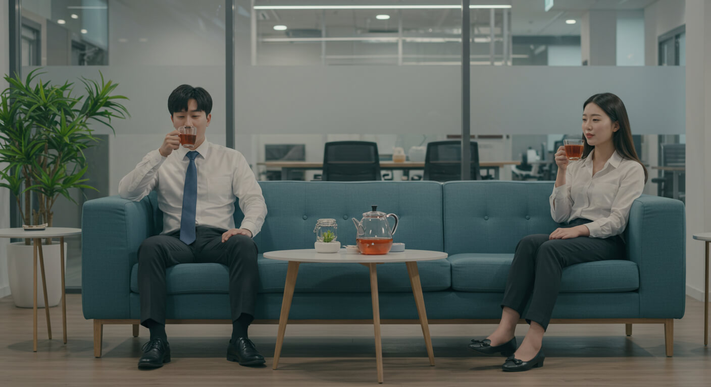 쌍화차 마시는 직장인