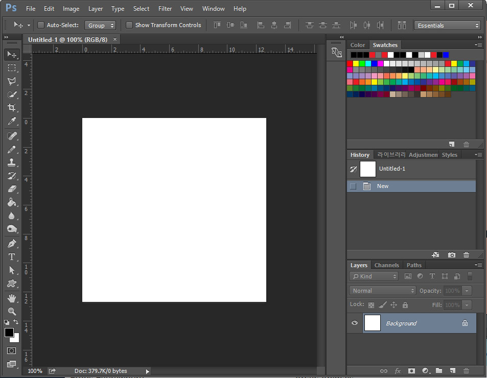 포토샵 새 페이지 만들기