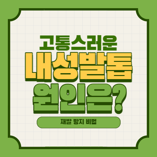  내성발톱 원인 5가지+치료, 예방 방법 총정리