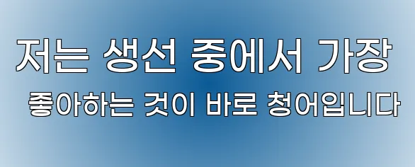 저는 생선 중에서 가장 좋아하는 것이 바로 청어입니다