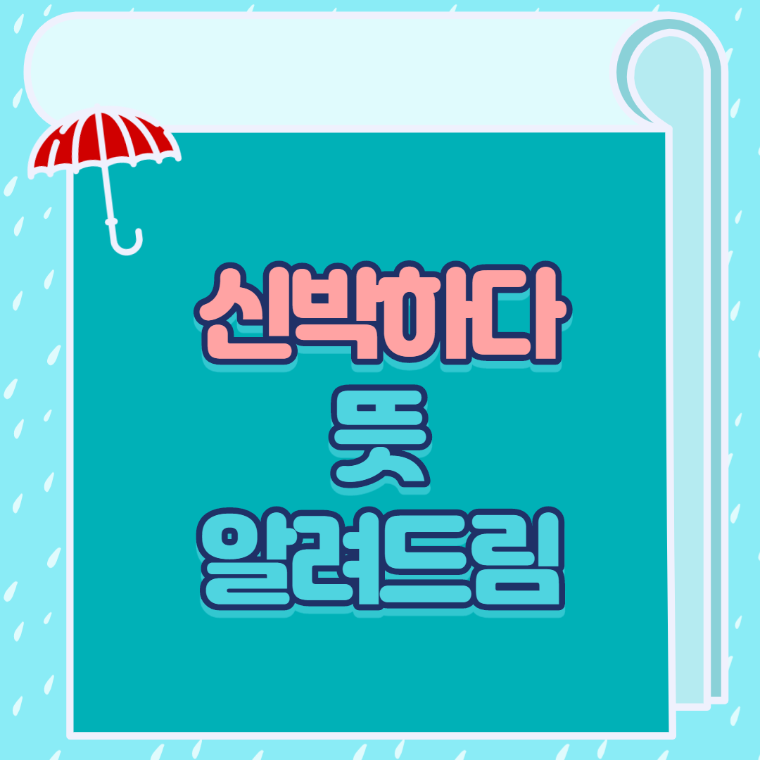  신박하다 뜻 알려드림