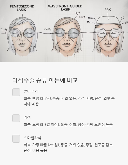 라식 수술 종류 한눈에 비교