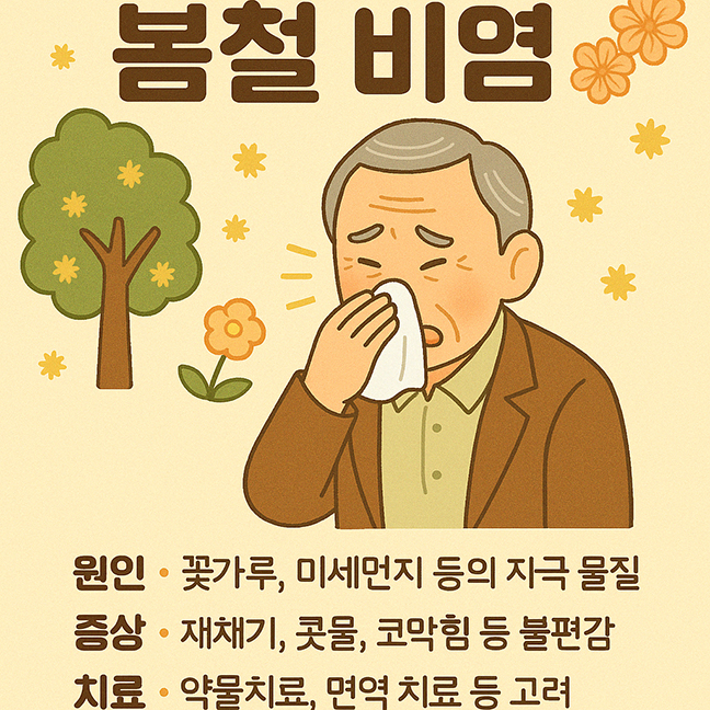 시니어 환자를 위한 봄철 비염 사진