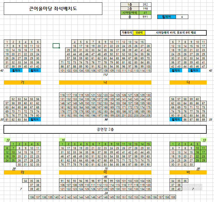 용인 큰어울마당 좌석배치도