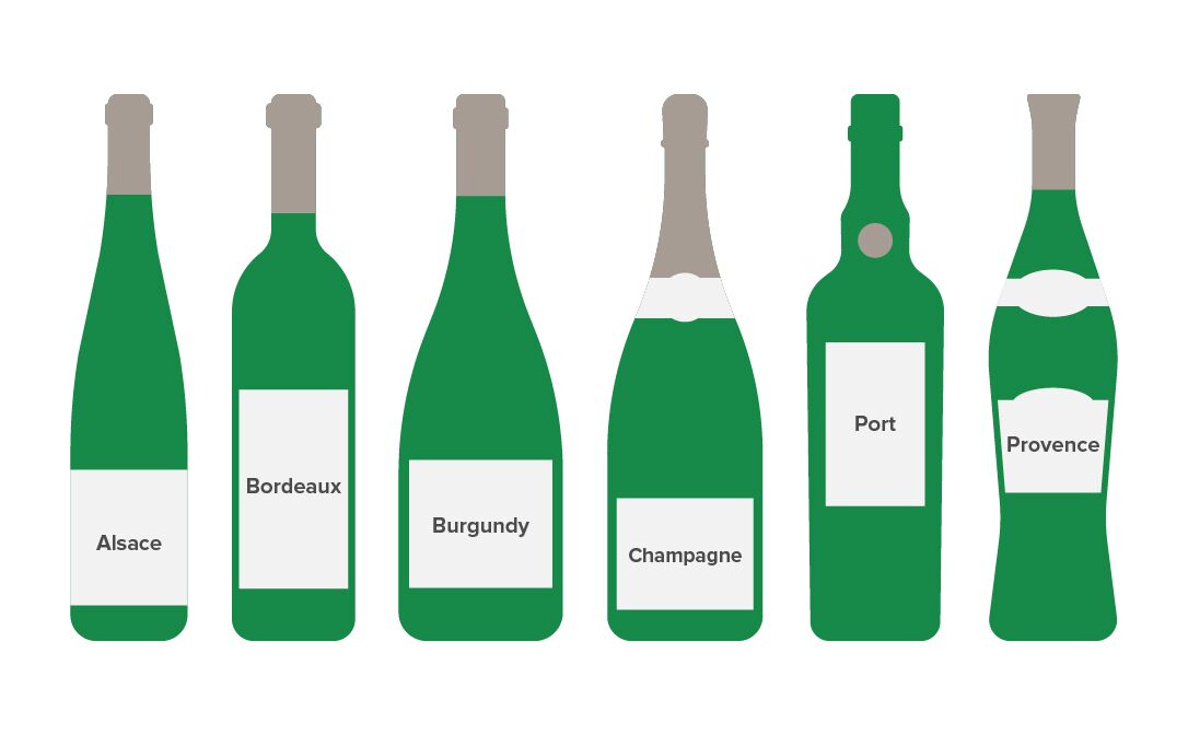 다양한 와인 병의 모습들