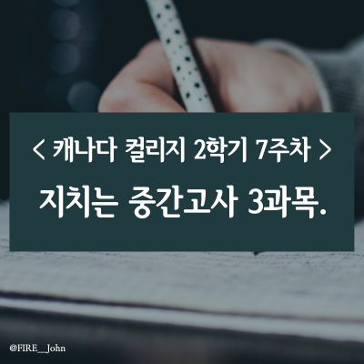  캐나다 컬리지 2학기 7주차. 지치는 중간고사 3과목