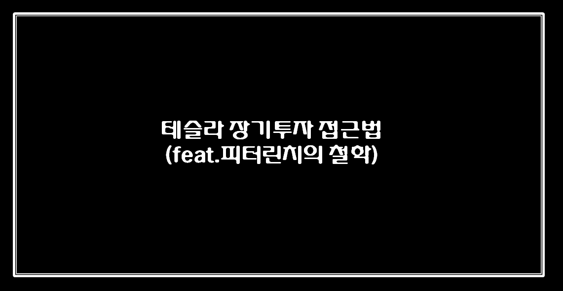  테슬라 장기투자 접근법 (feat. 피터린치의 철학)