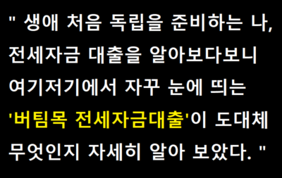  버팀목 전세자금대출 완벽정리 (조건, 금리, 신청방법 등)