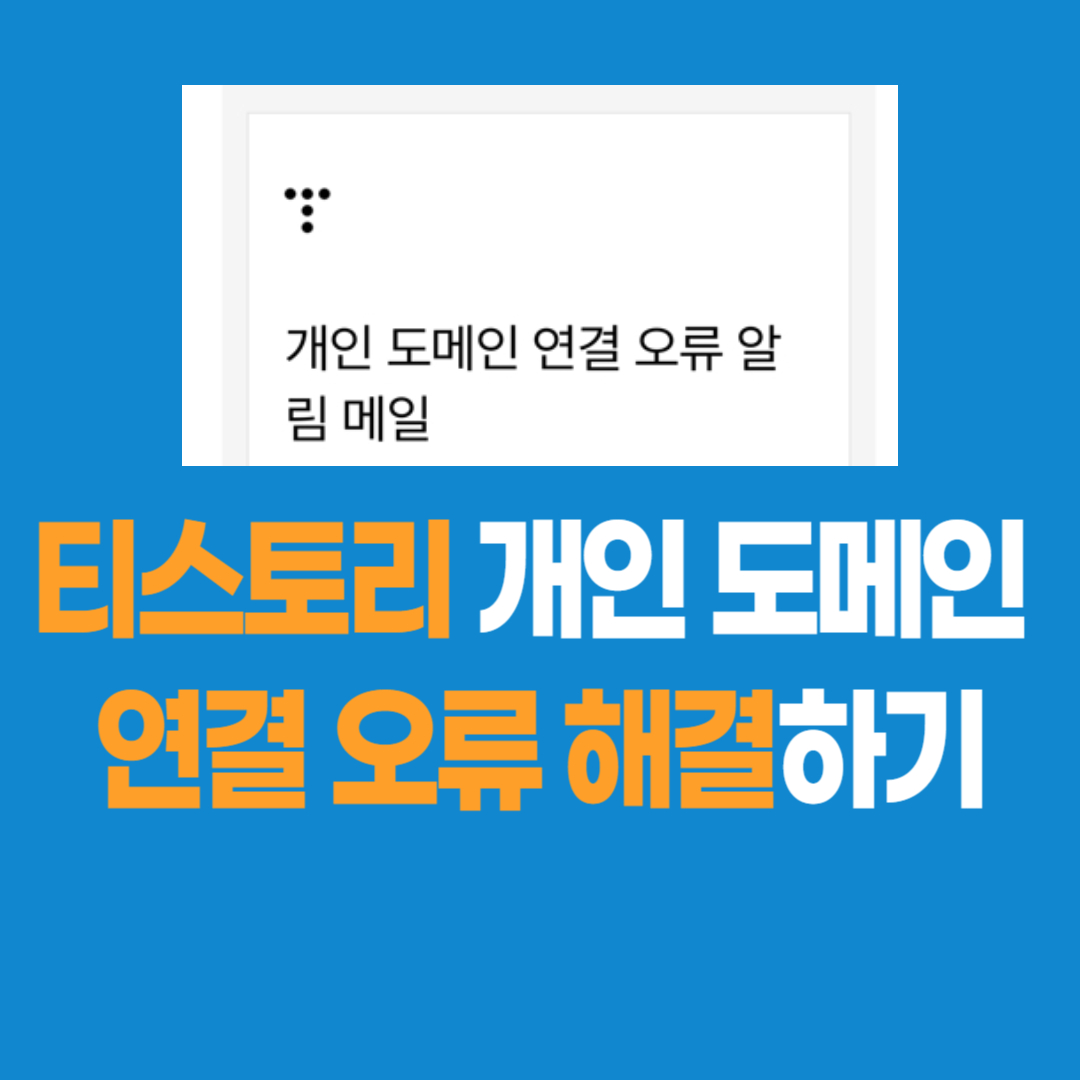 티스토리 개인 도메인 DNS 설정 연결 오류 해결 방법