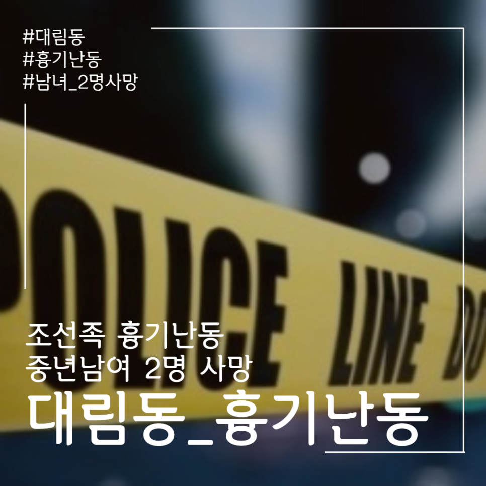  서울 대림동 조선족 흉기 난동 2명 사망 중년 남녀 사망 현장 영상 공개 - 용의자 추적 수사