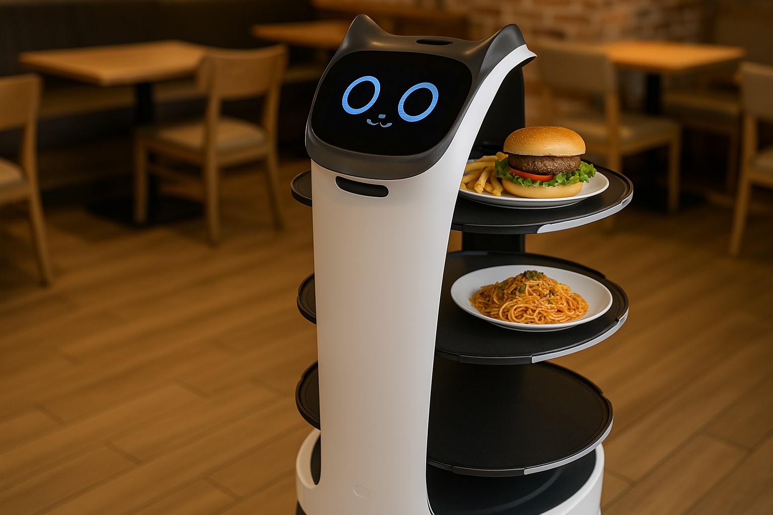 Serving robot with wireless charging under Korea’s new standards